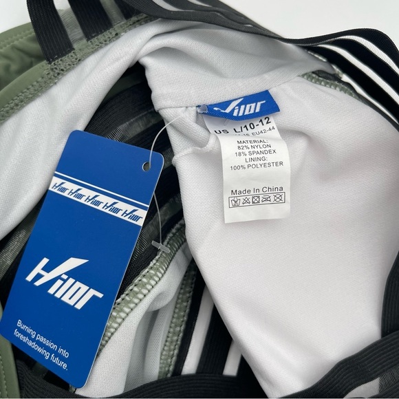 Hilor Women's One Piece Front Crossover Hollow Bathing Suit Size Large NWT - Picture 8 of 12